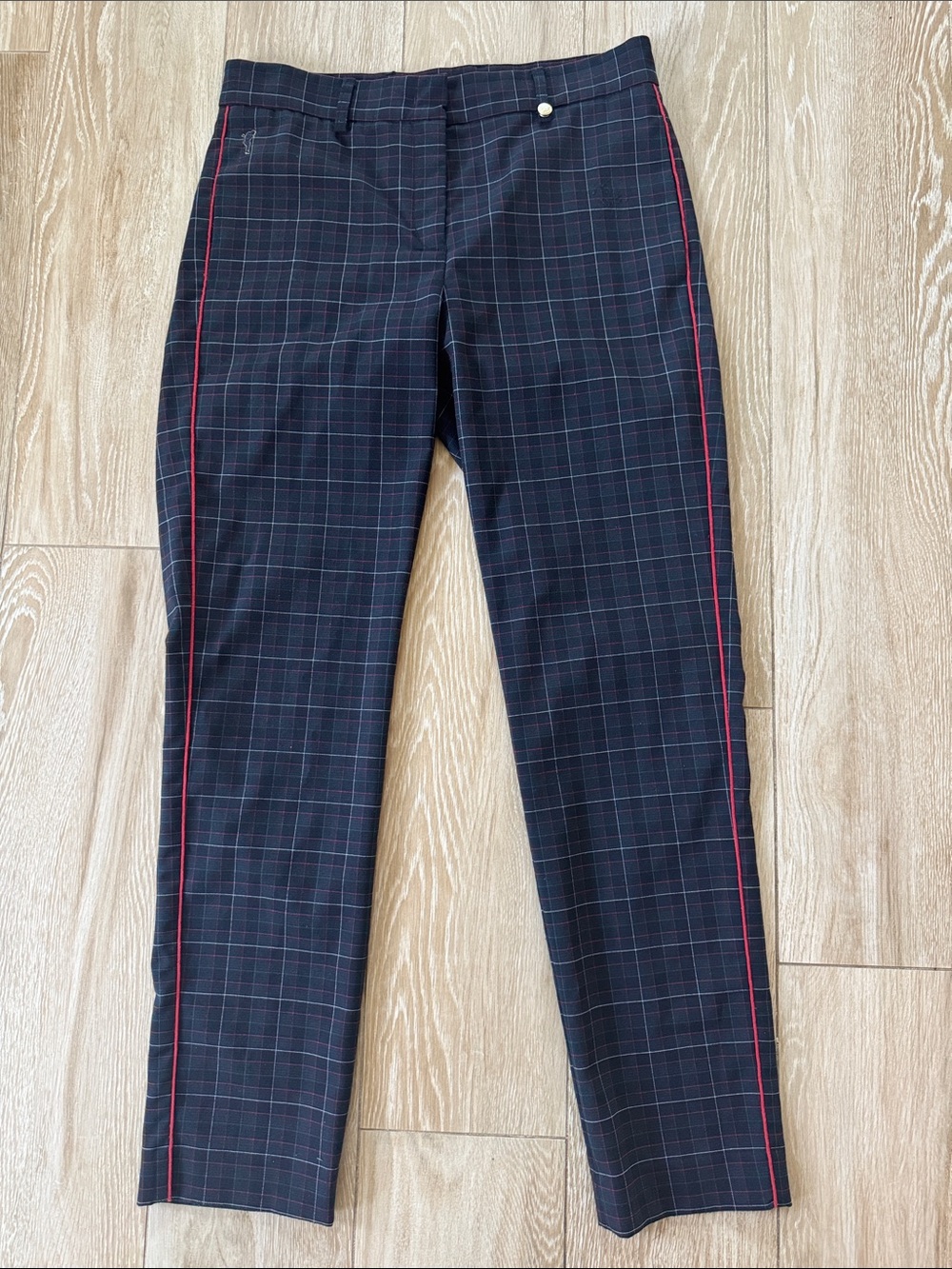 Golfino Navy Plaid Pants 8